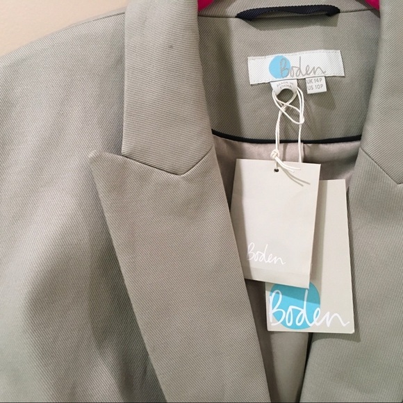 Boden blazer Single Breasted Grey Size Petite 10 Women’s One Button Lined New - Picture 8 of 9